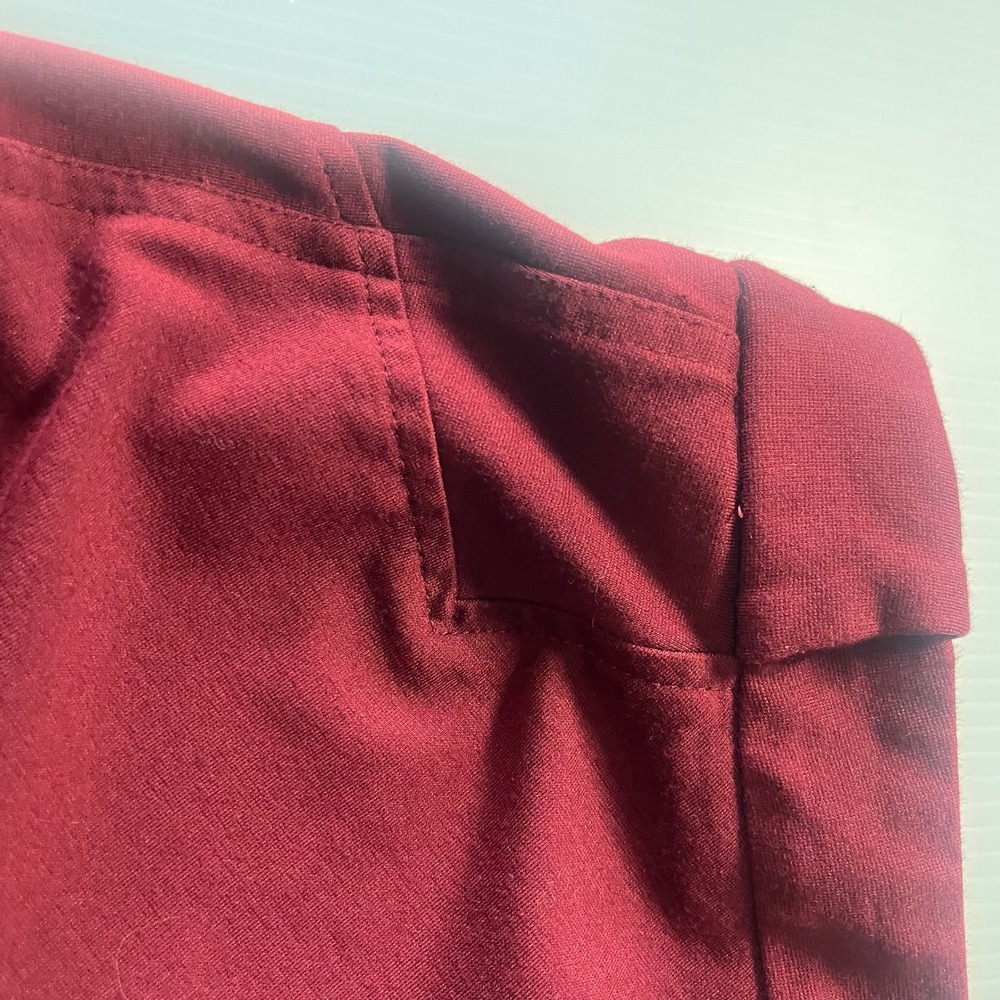 Thalian Womens Burgundy Red Slim Fit Ponte Knit Ankle Dress Pants Size 8 - Picture 6 of 7